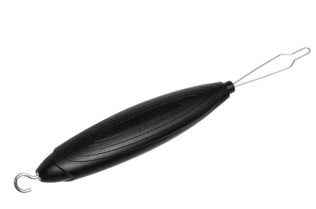 A button hook and zip pull, a tool for fastening buttons and pulling up zips