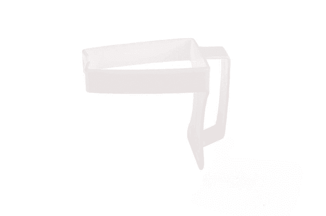 A plastic handle that attaches to square cartons to help with pouring