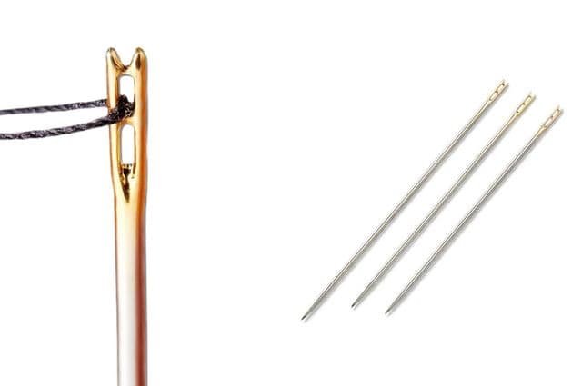 Easy needles with a gap at the top of the head for easy threading