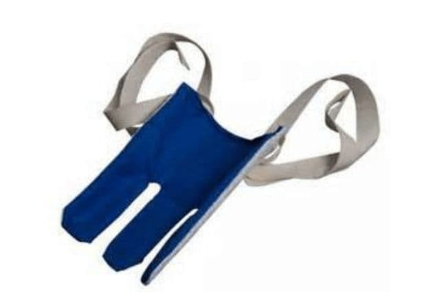 A fabric sock aid with a nylon inner lining to help socks slide on easily