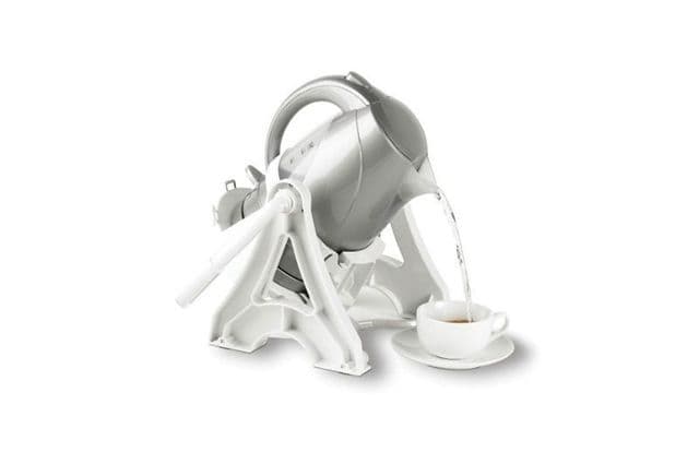 A raised titling platform to help people pour from kettles without lifting