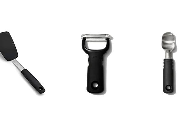 A large-grip spatula, peeler, and ice cream scoop