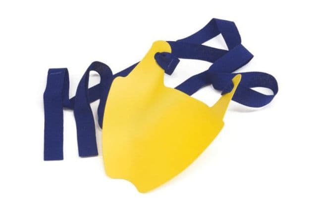 A plastic sock aid with notches on the side to help secure socks and slide them on easily