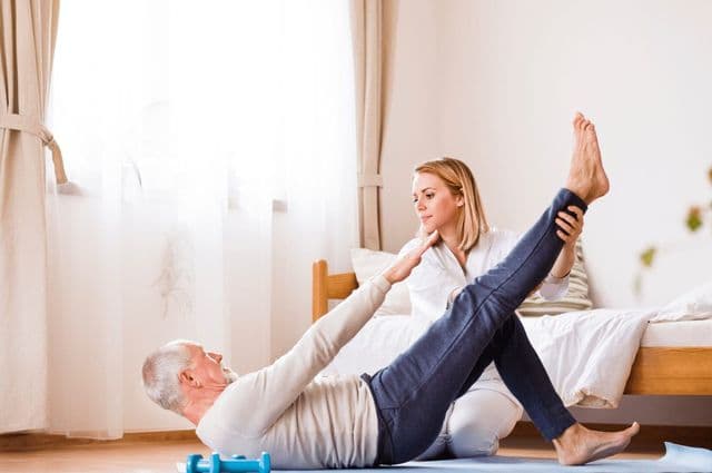 Support working helping client with stretches