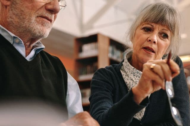 Support worker going over support plan