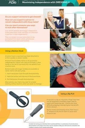 Support worker help sheet for dressing 2