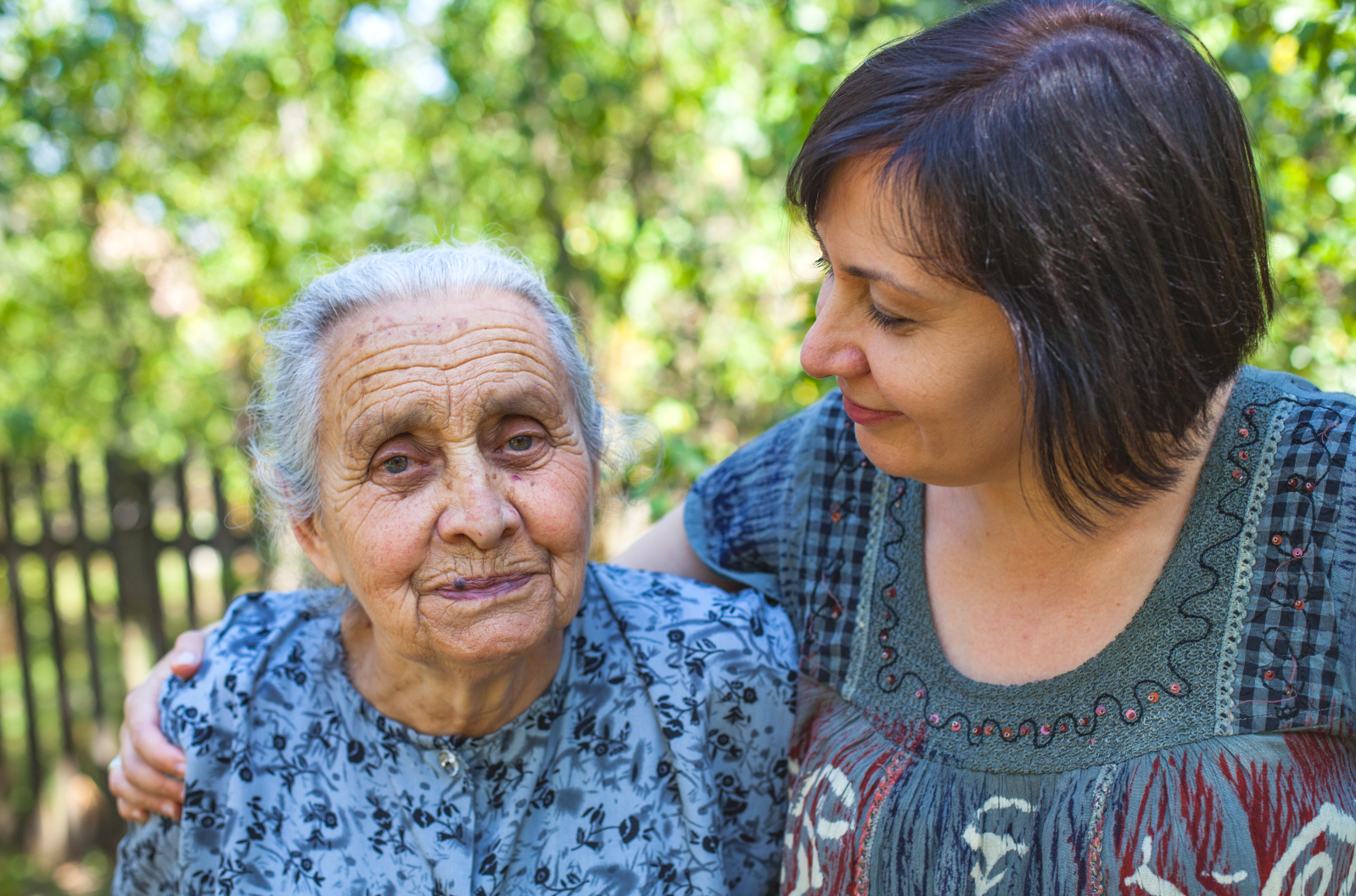 Support worker and elderly lady client